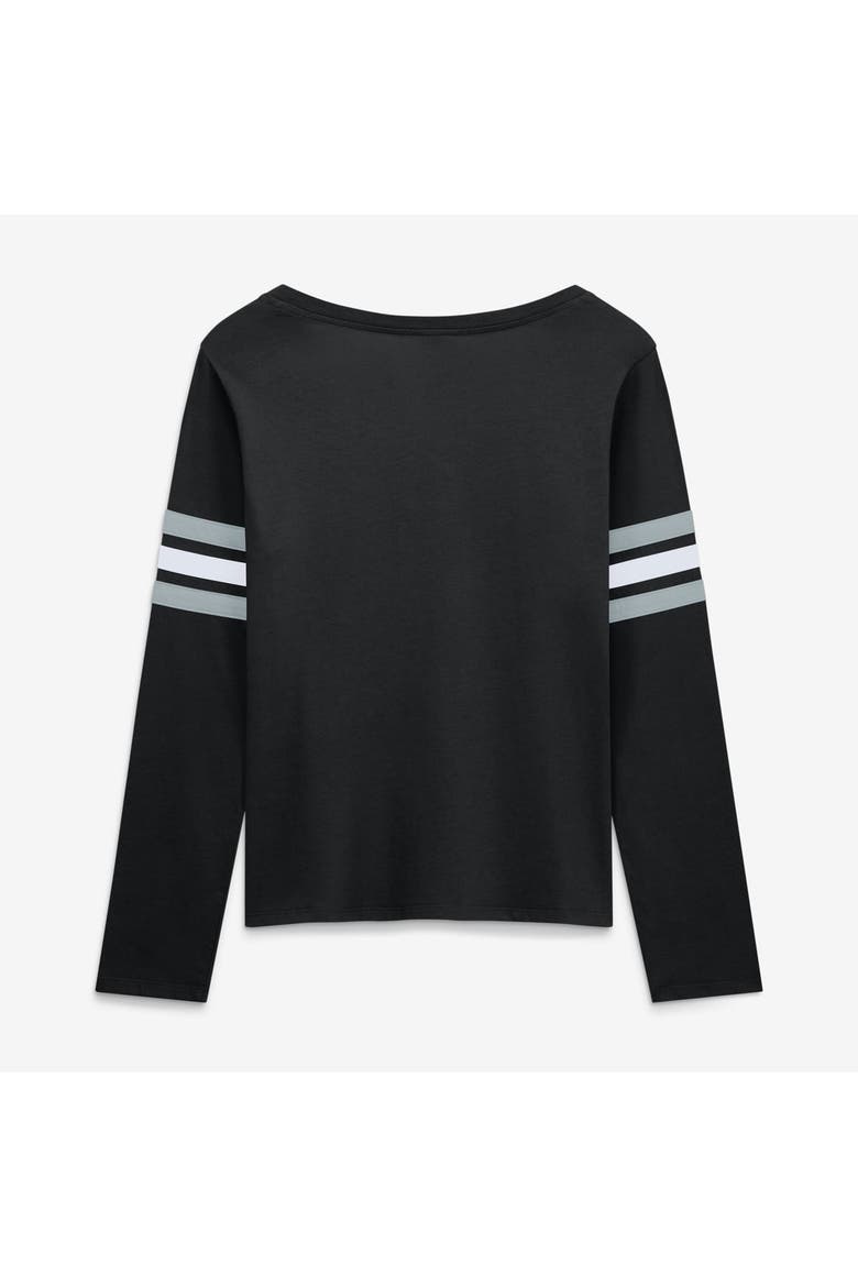 Women's Fanatics  Black Las Vegas Raiders Team First Coverage Scheme Lace-Up Long Sleeve T-Shirt, Alternate, color, Black