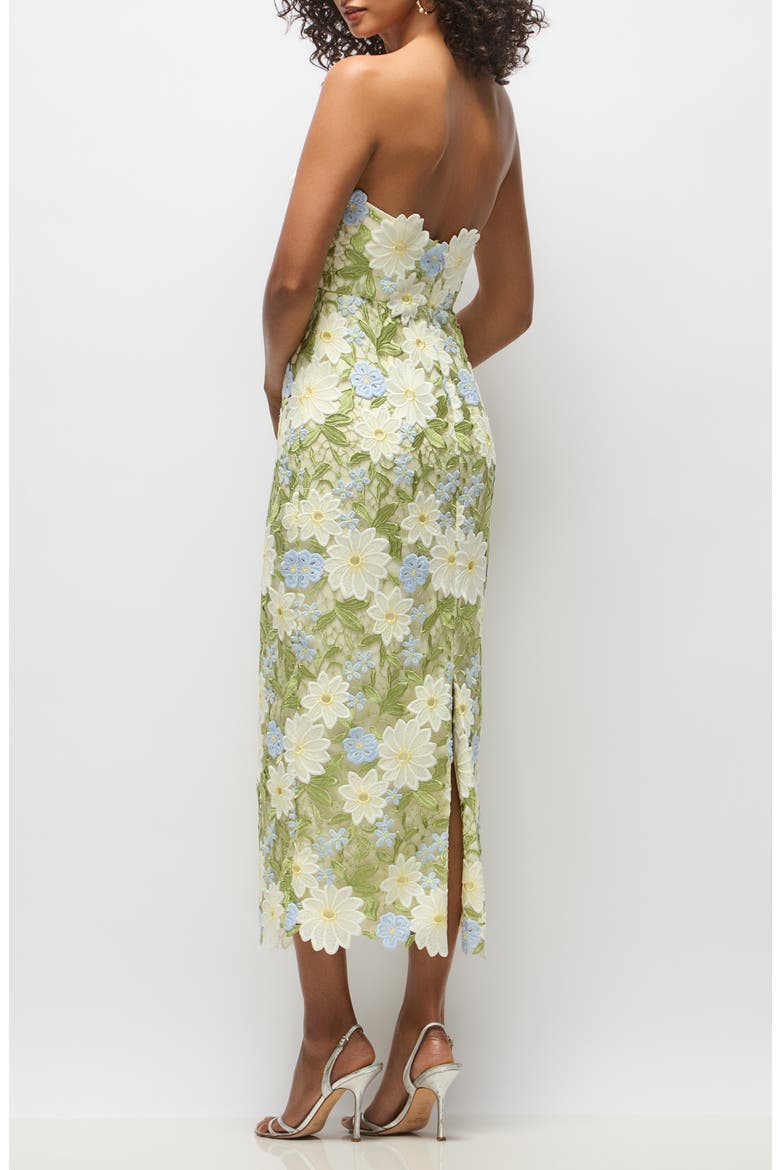 Alice Floral Appliqué Strapless Cocktail Dress, Alternate, color, DAISY MULTI