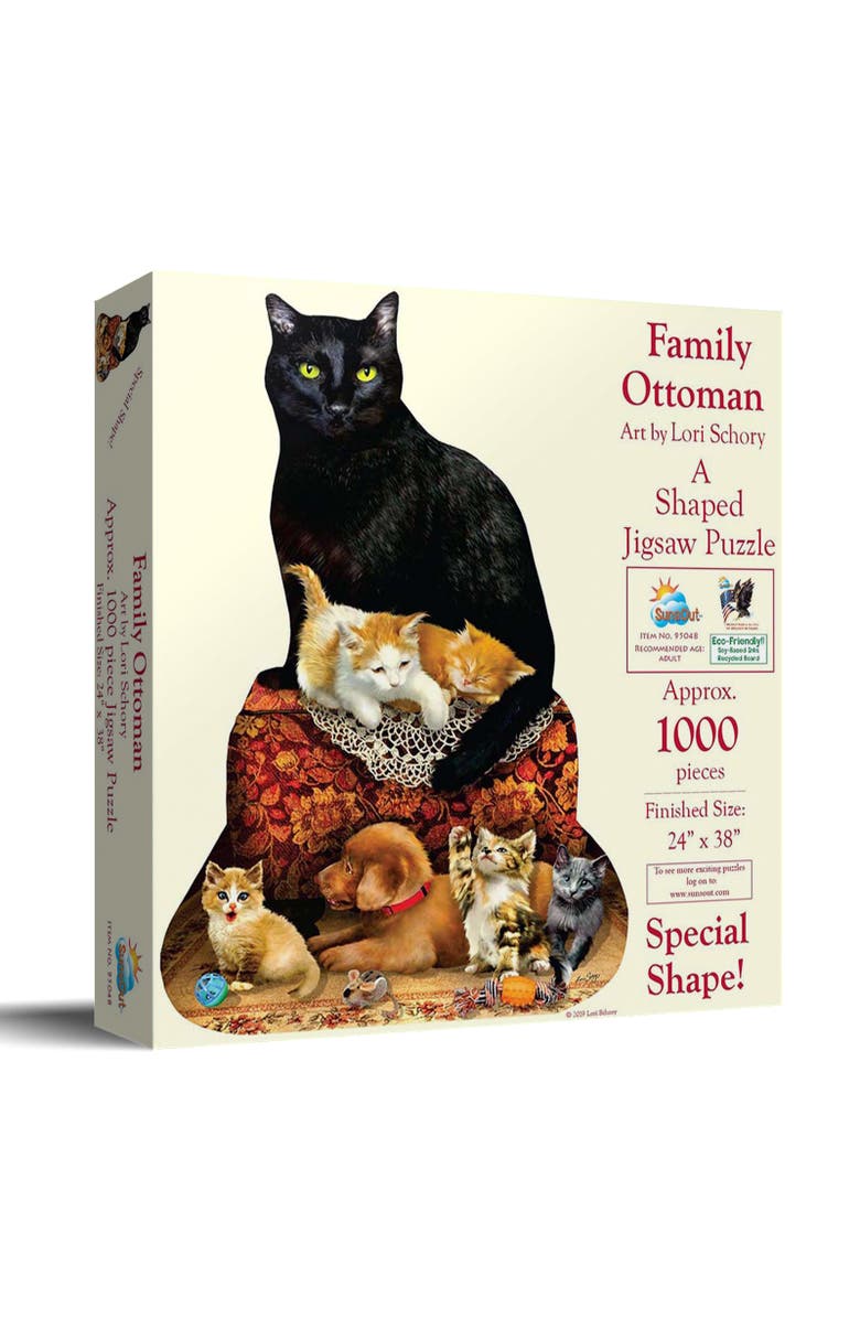 Sunsout Family Ottoman 1000 piece Jigsaw Puzzle for Adults Special Shape, Main, color, Multicolor