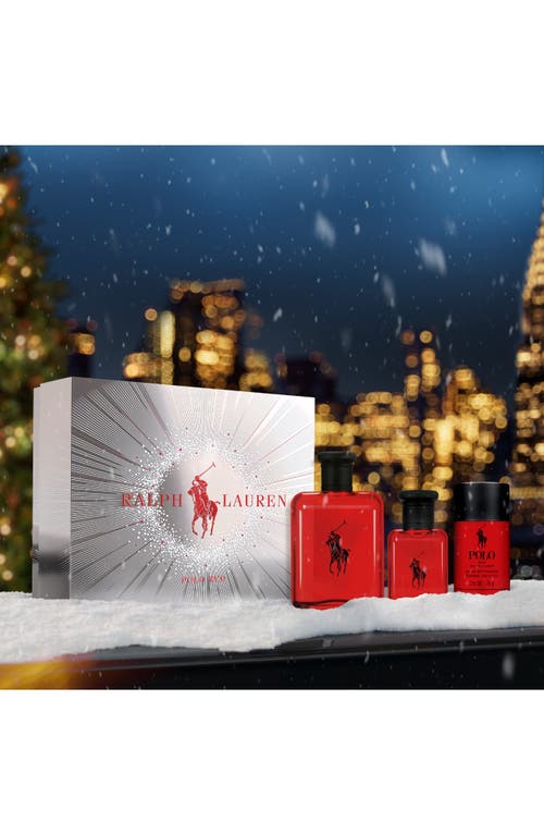 Ralph Lauren Polo Red Eau De Toilette Gift Set $200 Value In Transparent
