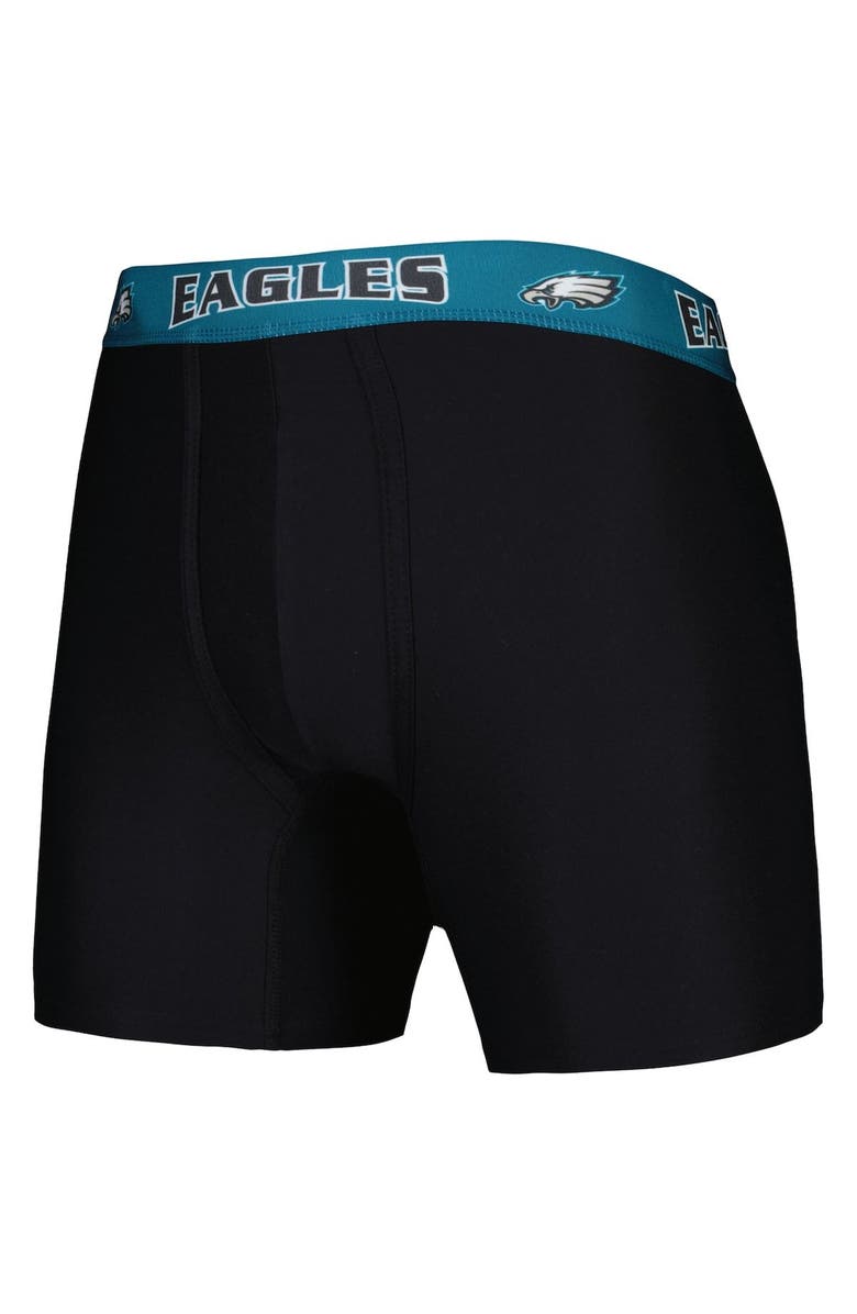CONCEPTS SPORT Men's Concepts Sport Black/Midnight Green Philadelphia Eagles 2-Pack Boxer Briefs Set, Alternate, color,