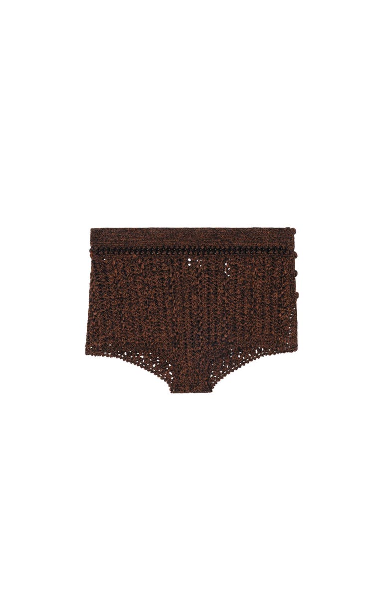 Burberry Crochet Mouliné Cotton Shorts, Alternate, color, Black/Red