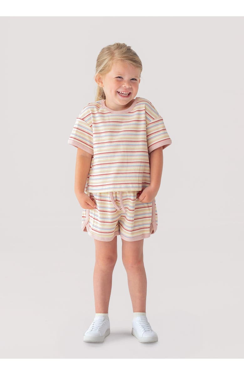 Mabel + Honey Sunset Sherbet Short Sleeve Two Piece Set, Alternate, color, Pink
