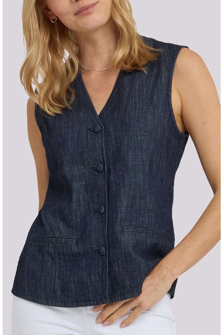 Denim Vest, Main, color, DARK INDIGO
