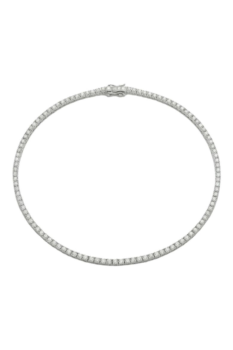 The Thin Tennis Necklace, Main, color, SILVER