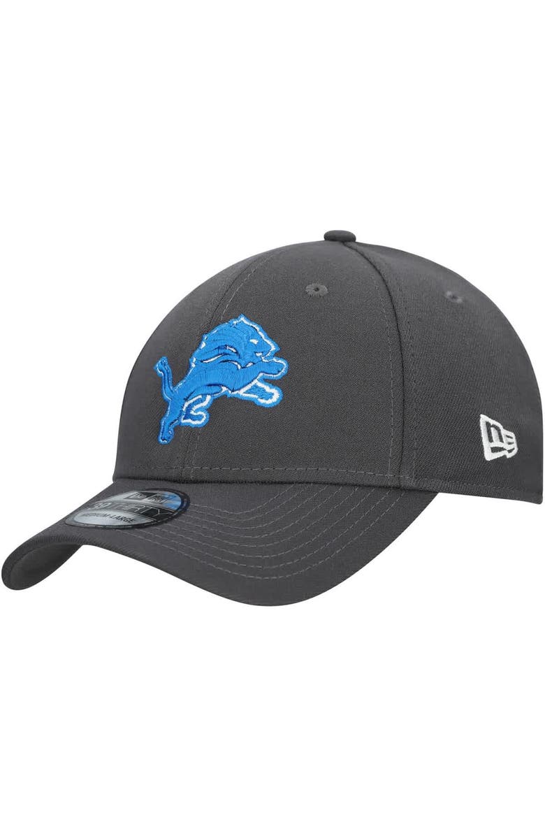 New Era Men's New Era Charcoal Detroit Lions Primary Logo 39THIRTY Flex Hat, Main, color, Charcoal