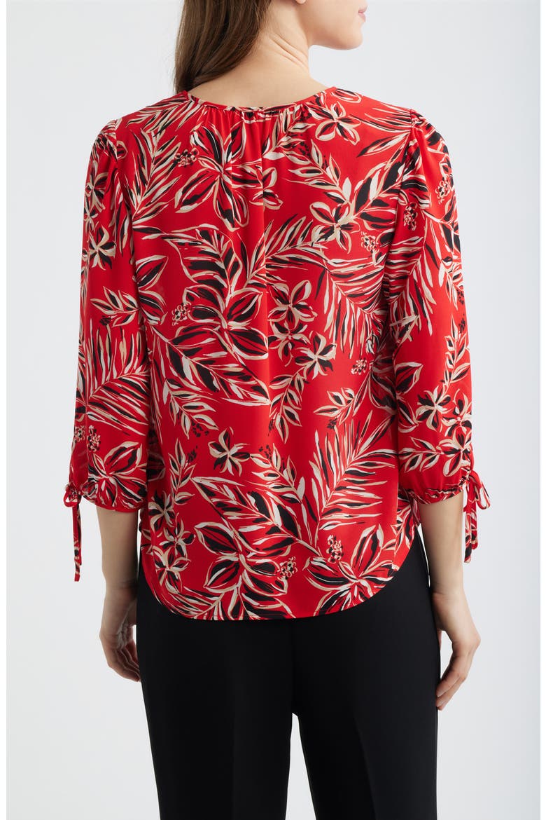 Floral Print Woven Shirt, Alternate, color, BEGONIA RED MLT