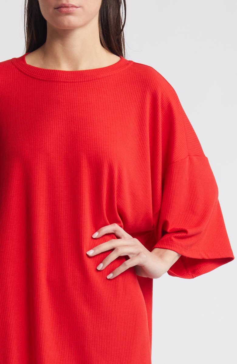 Dressed in Lala Malone Rib Oversize T-Shirt & Shorts Set, Alternate, color, Red