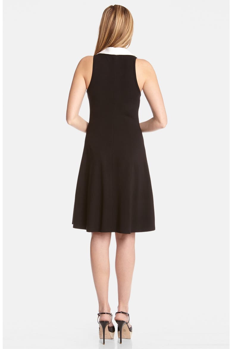 Contrast Placket Fit & Flare Shirtdress, Alternate, color, BLACK/ WHITE