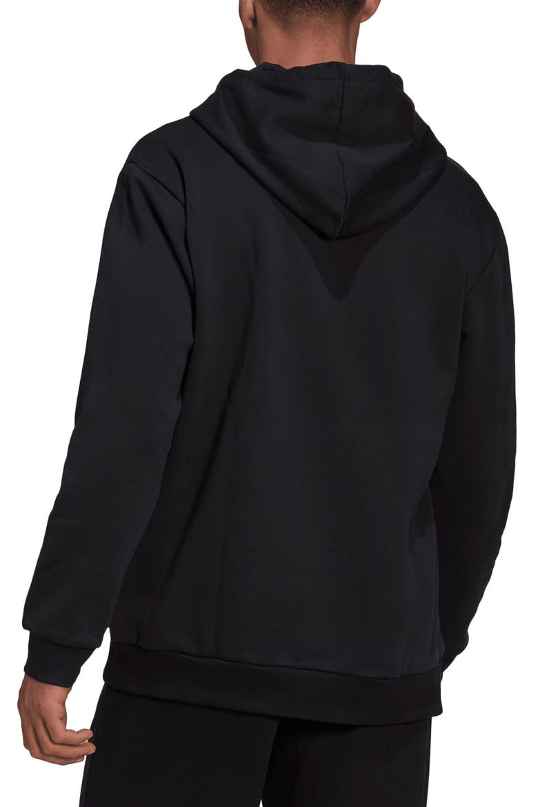 Essentials Fleece Hoodie, Alternate, color, BLACK/ WHITE
