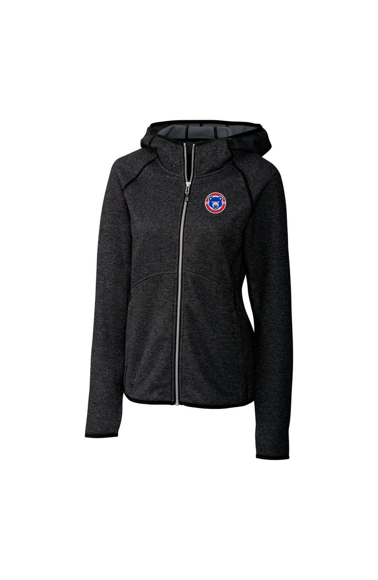 Cutter & Buck Women's Cutter & Buck  Heather Charcoal South Bend Cubs Mainsail Sweater Knit Raglan Full-Zip Hoodie, Alternate, color, 