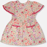 Deux par Deux Muslin Short Sleeve Flowers Dress