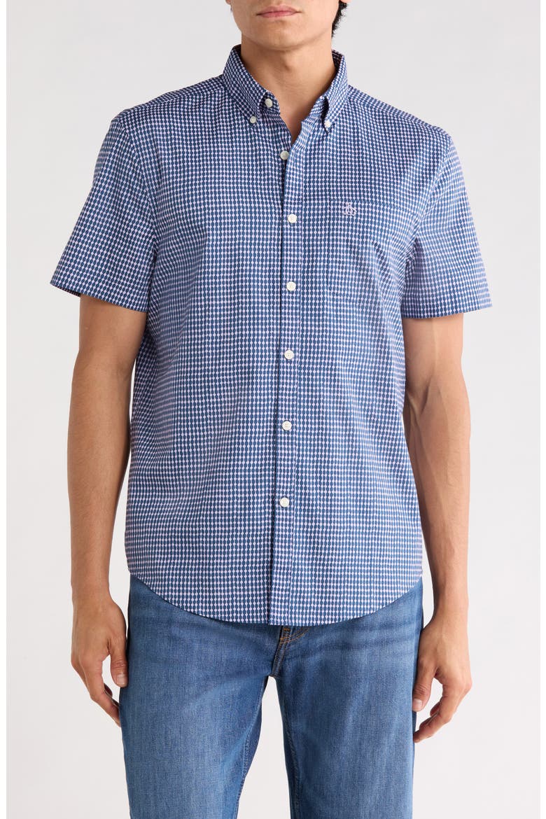 Short Sleeve Poplin Shirt, Main, color, SARGASSO SEA