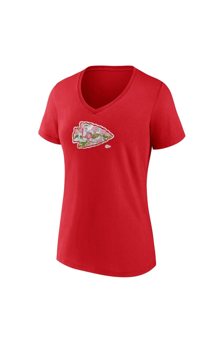 FANATICS Women's Fanatics  Red Kansas City Chiefs Plus Size Mother's Day Floral V-Neck T-Shirt, Alternate, color, Red