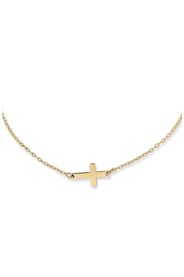 14K Gold Cross Pendant Bracelet, Alternate, color, 14K YELLOW GOLD