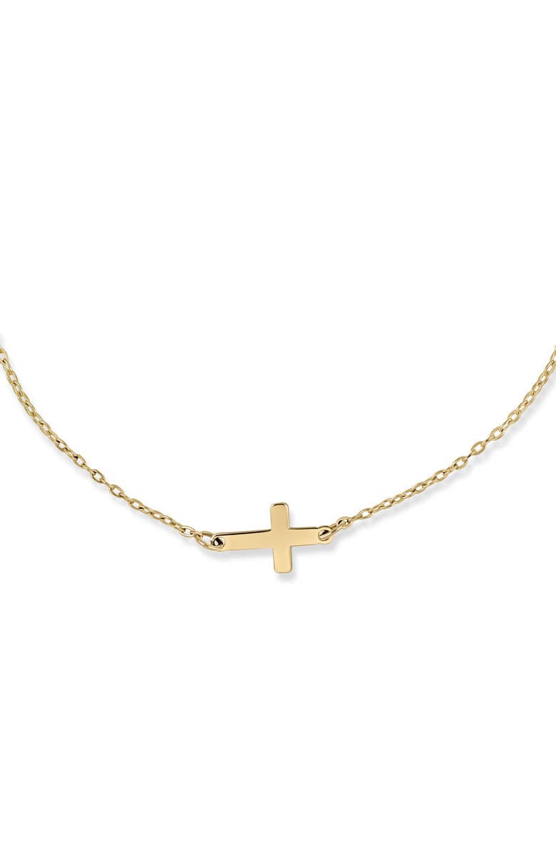 Bony Levy 14K Gold Cross Pendant Bracelet, Alternate, color, 14K Yellow Gold