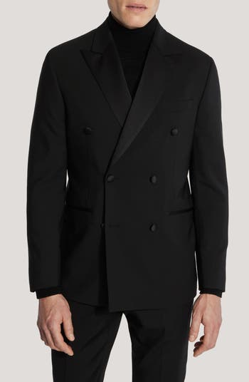 Eden Double Breasted Black Wool Tuxedo