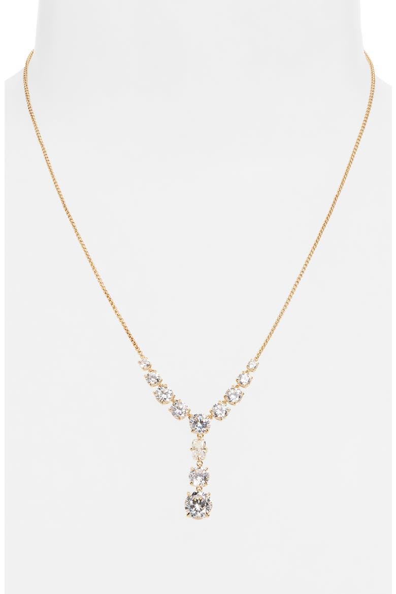Stellar Cubic Zirconia Y-Necklace, Alternate, color, GOLD