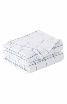 SOUTHSHORE FINE LINENS 2-Piece Check Cotton Waffle Throw Blankets