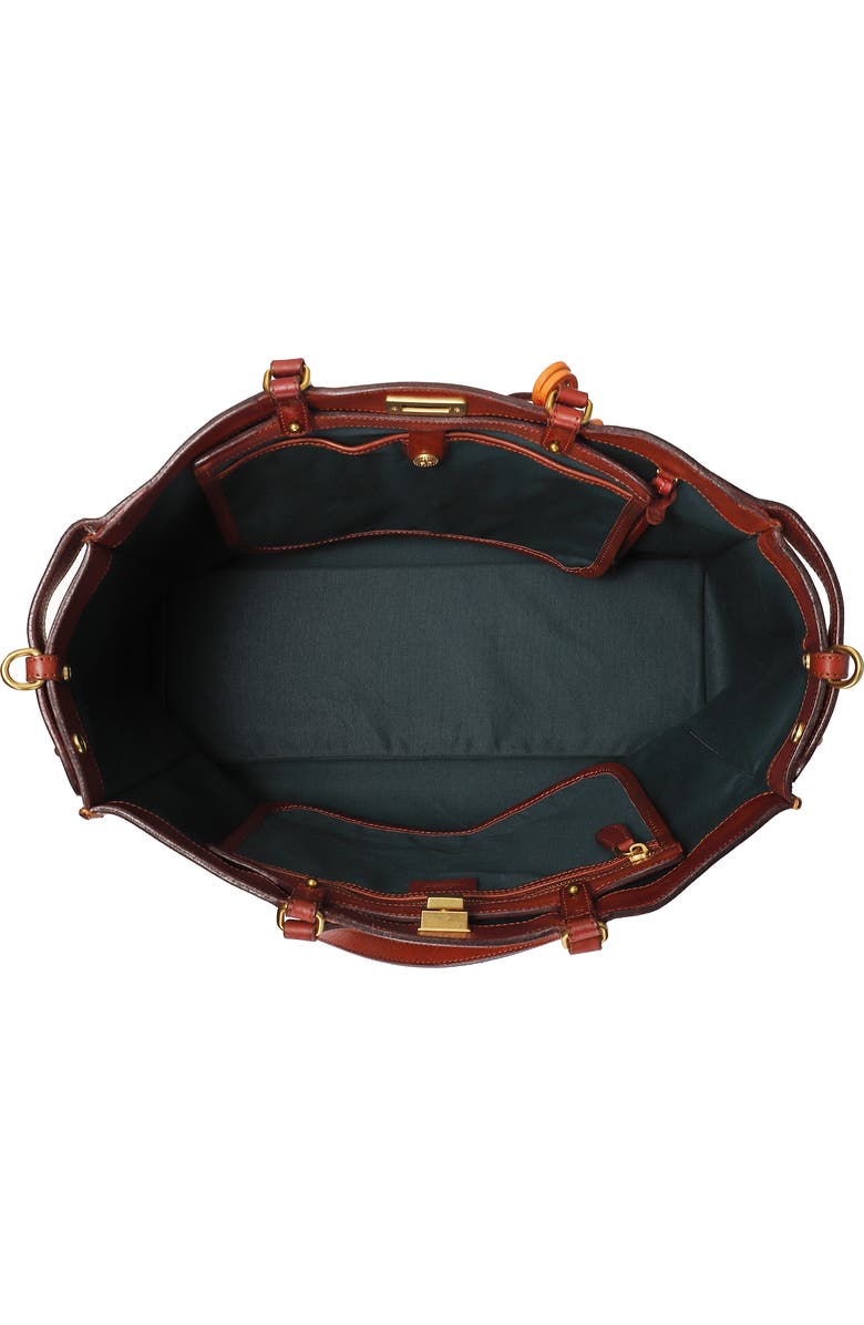 OLD TREND Ixia Genuine Leather Jet Set Travel Tote, Alternate, color, Caramel