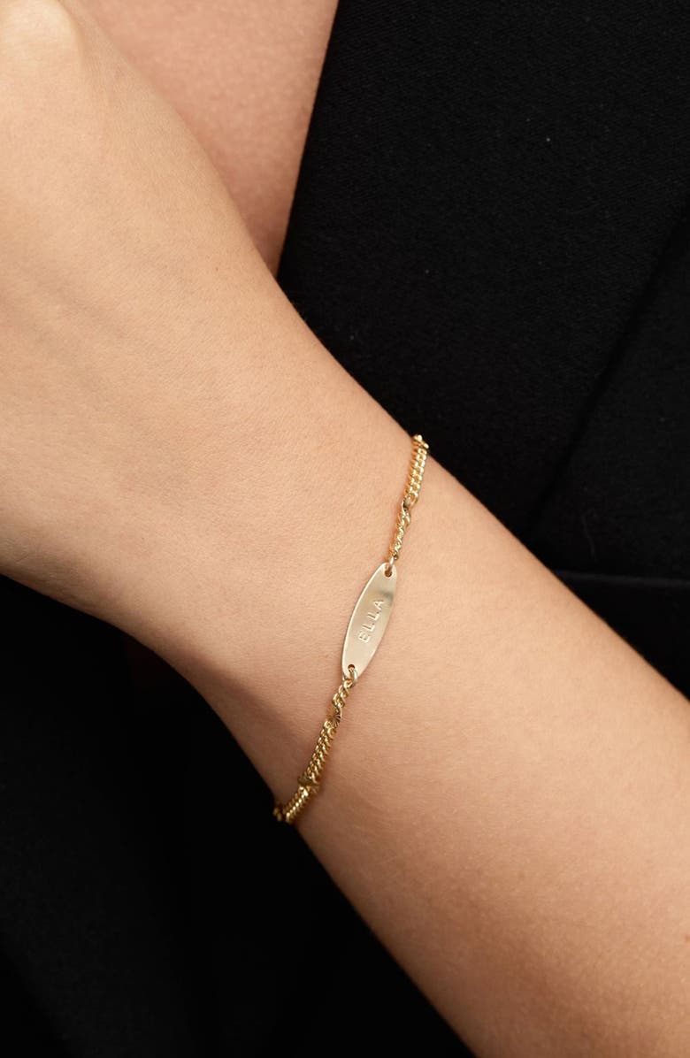 Set & Stones Rosie Engravable ID Tag Bracelet, Alternate, color, Gold