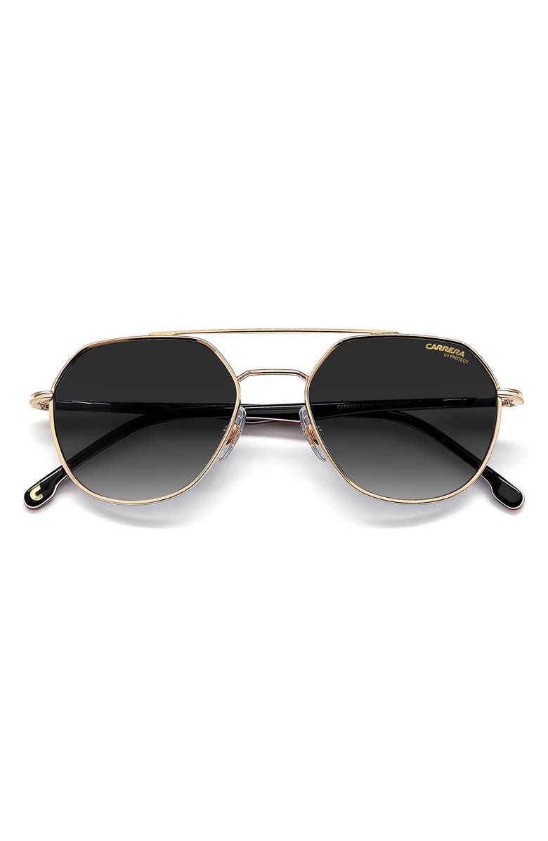 Carrera Eyewear 53mm Gradient Aviator Sunglasses, Alternate, color, Gold Striped Black