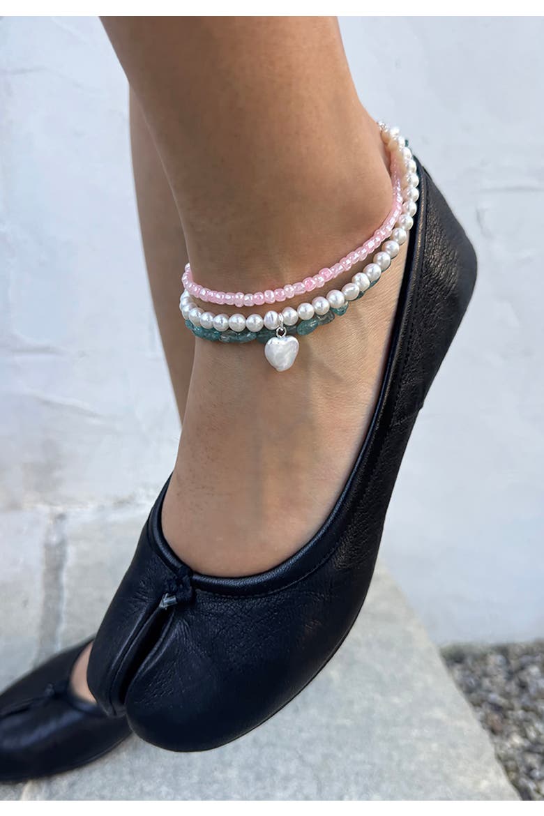 Amare Pearl Anklet, Alternate, color, White