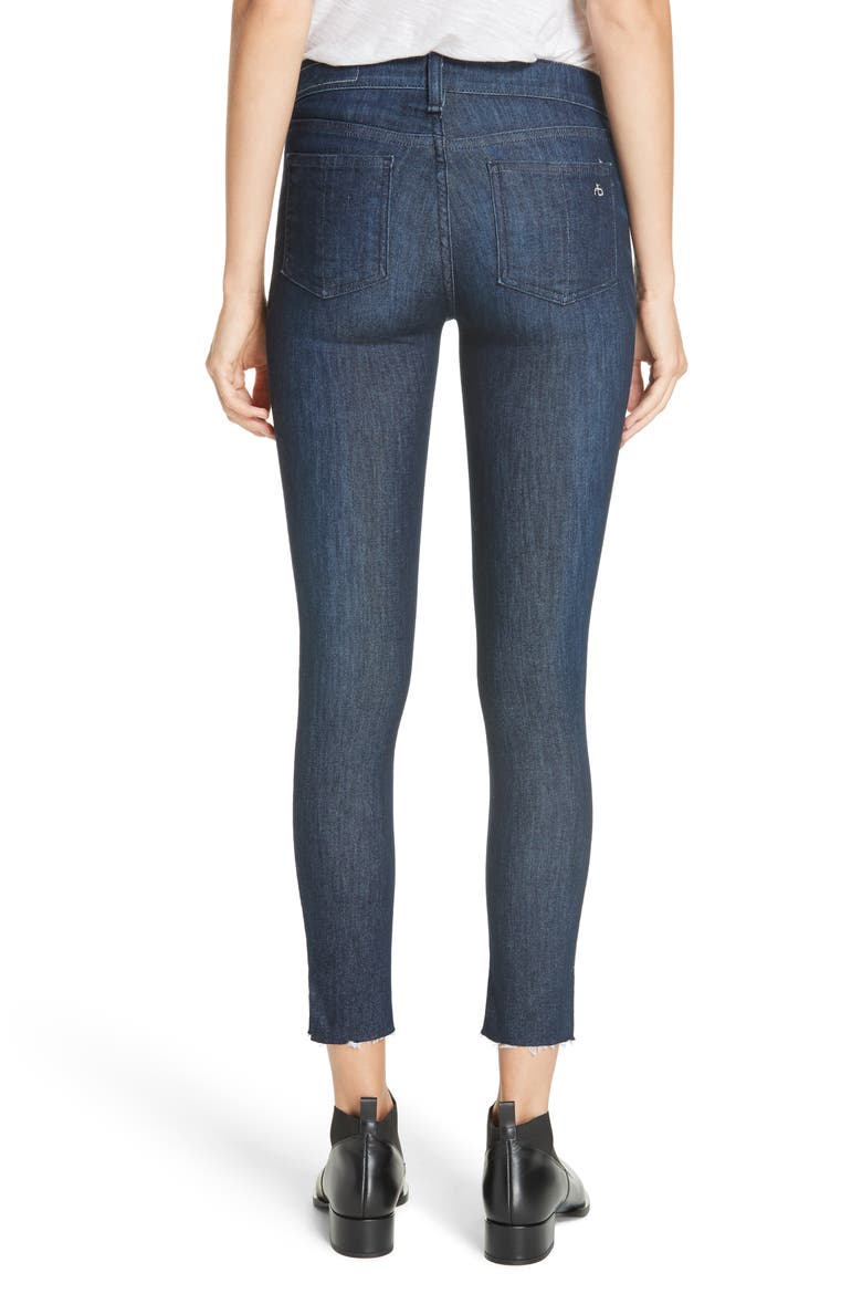 Raw Hem Ankle Skinny Jeans, Alternate, color, TONAL RIVER