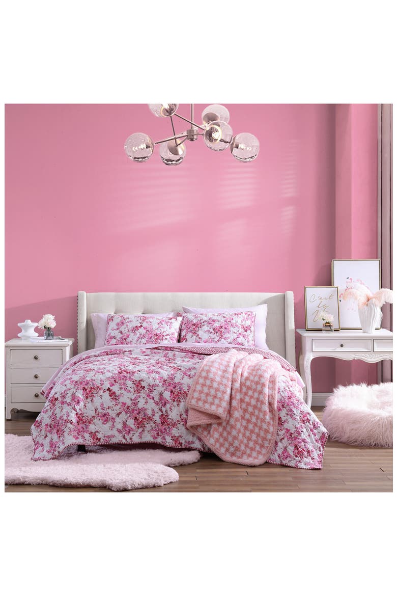 Floral Vineyard Quilt & Sham Set, Alternate, color, PINK