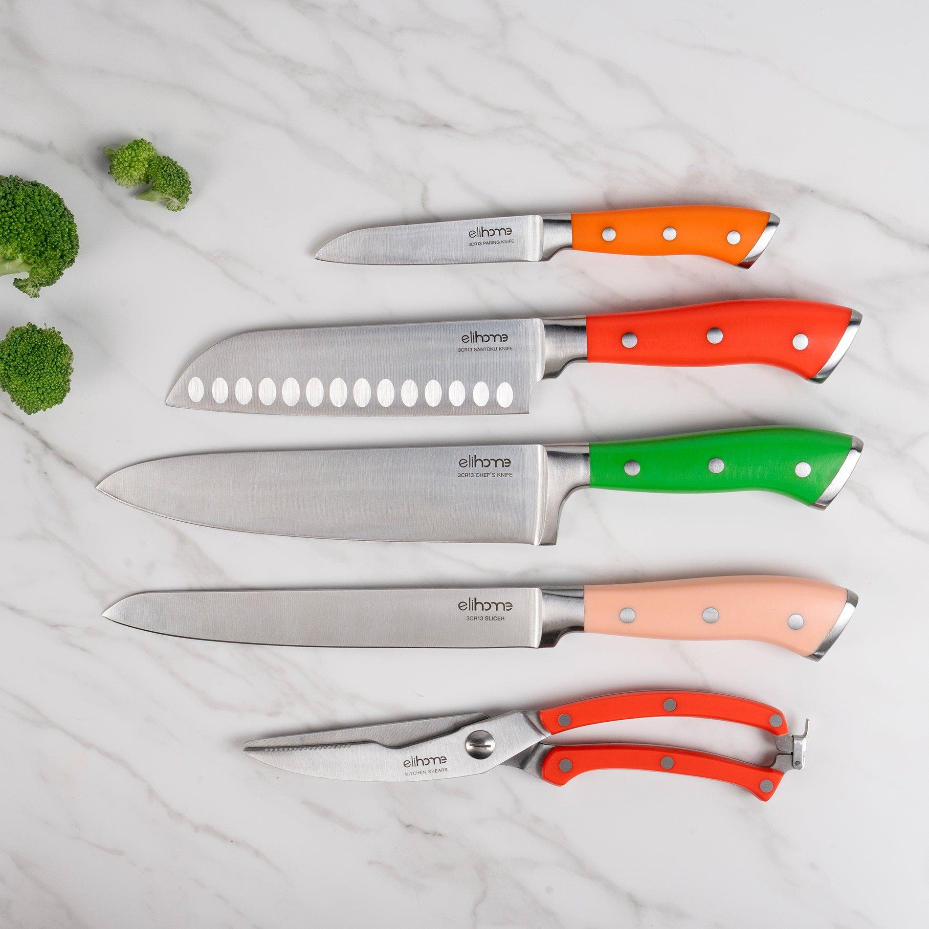 Elihome 5 Piece Professional Kitchen Knife Set
