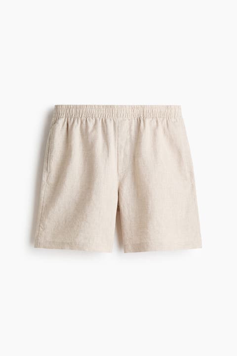 Relaxed Fit Linen Shorts