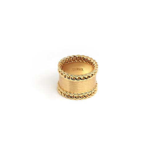 Zarux Side Braid Ring In Gold