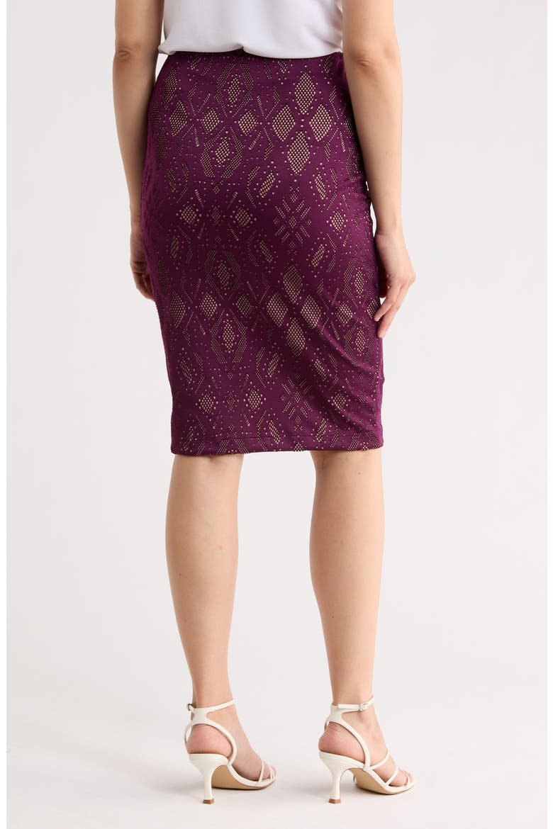 Jacquard Knit Pencil Skirt, Alternate, color, PLUM
