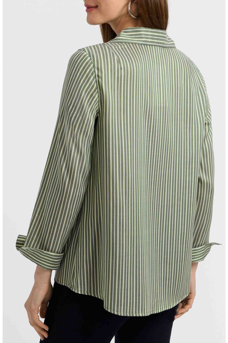 Agnes Stripe Three-Quarter Sleeve Popover Top, Alternate, color, BASIL MULTI