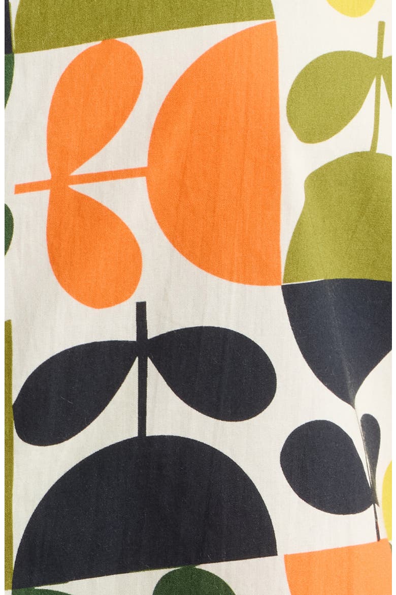Puff Sleeve Cotton Shirt, Alternate, color, CITRUS MULTI