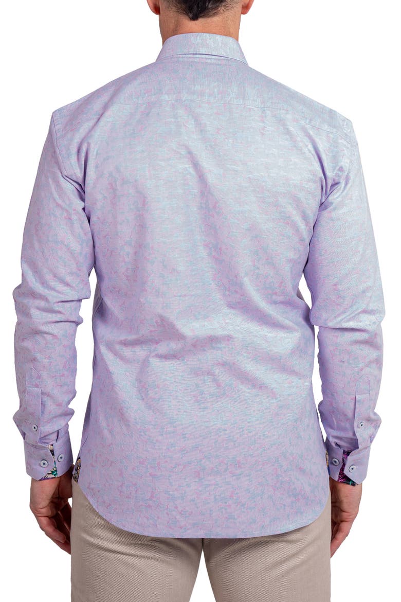 Fibonacci Ascension Contemporary Fit Button-Up Shirt, Alternate, color, PINK