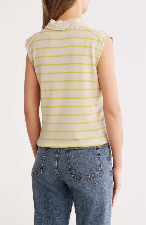 Splendid Lyon Sleeveless Polo Sweater In Yellow