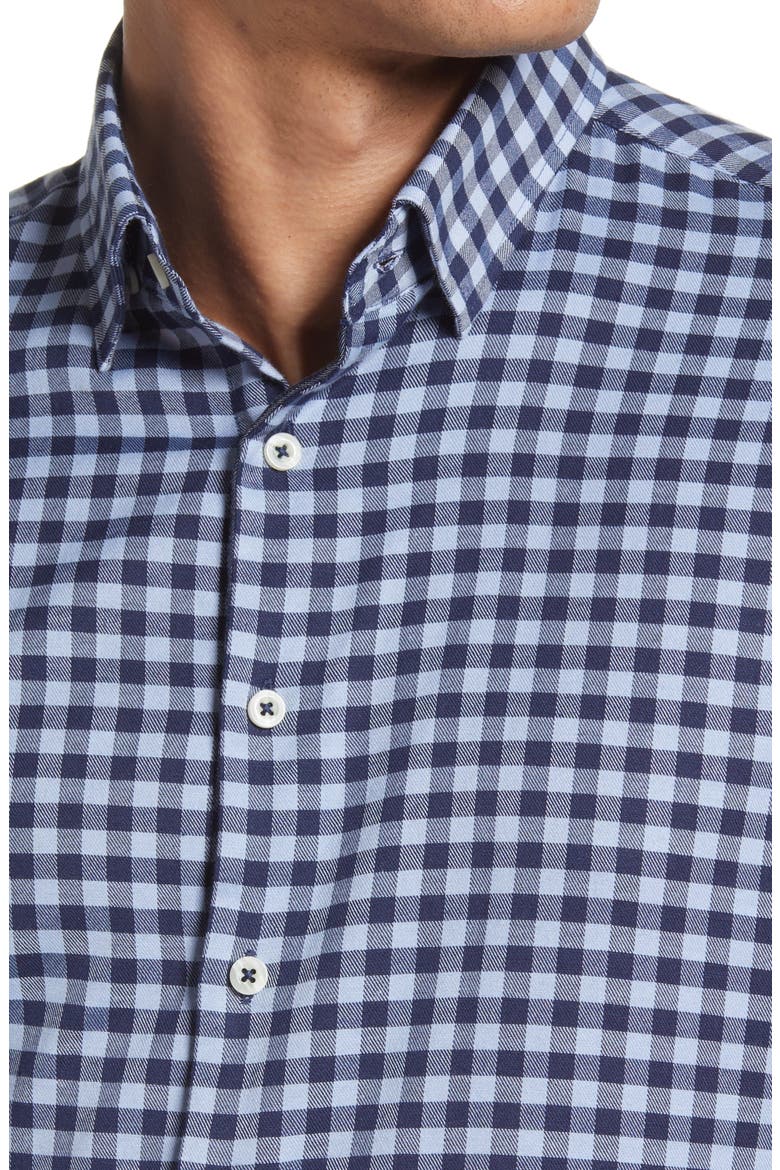 Dry Touch® Check Performance Flannel Button-Up Shirt, Alternate, color, BLUE