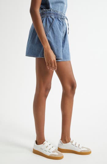 Veronica Beard Wilder Drawstring Denim Shorts | Nordstrom
