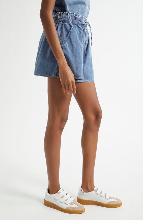 Veronica Beard Wilder Drawstring Denim Shorts In Starlight