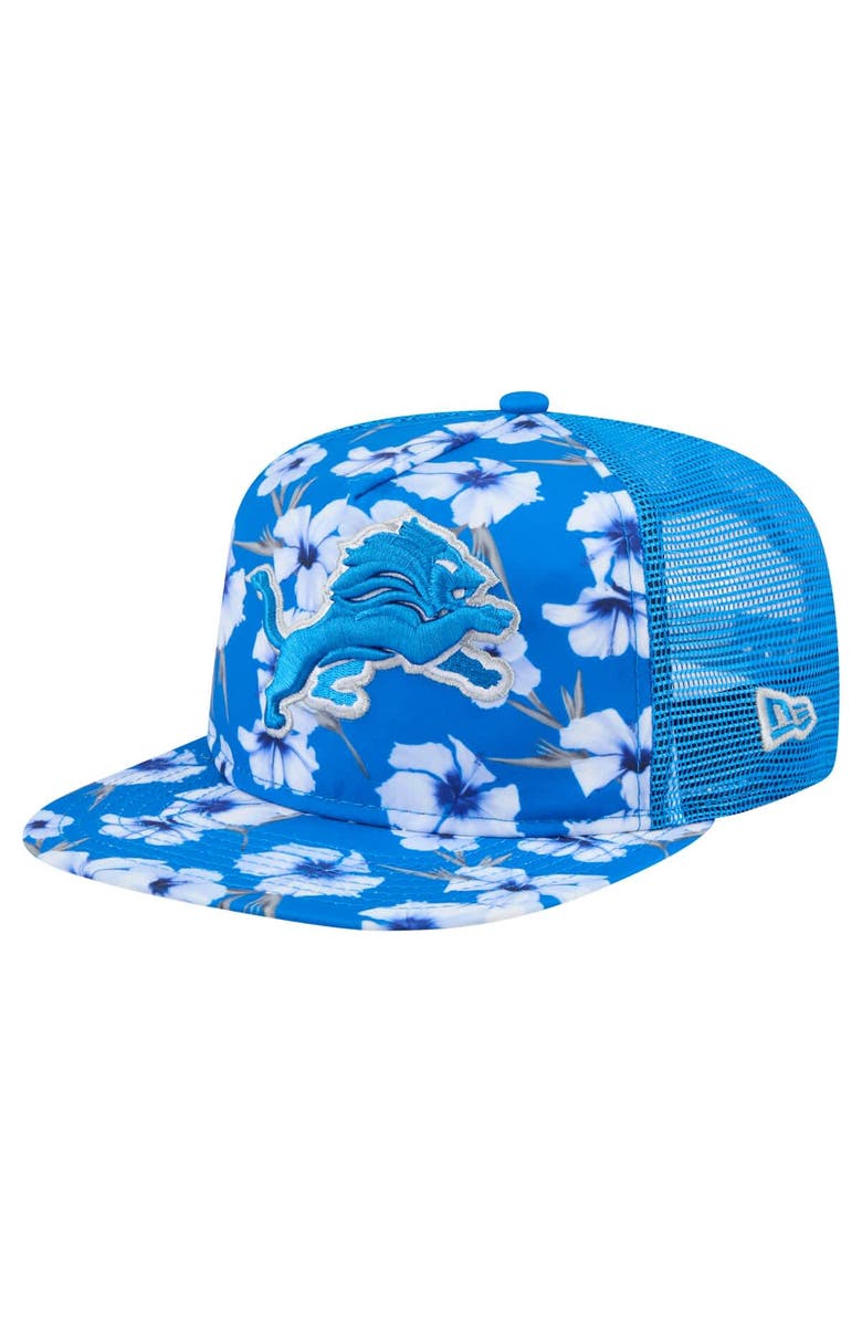 New Era Men's New Era Blue Detroit Lions Adventure Pattern Golfer Snapback Hat, Main, color, 