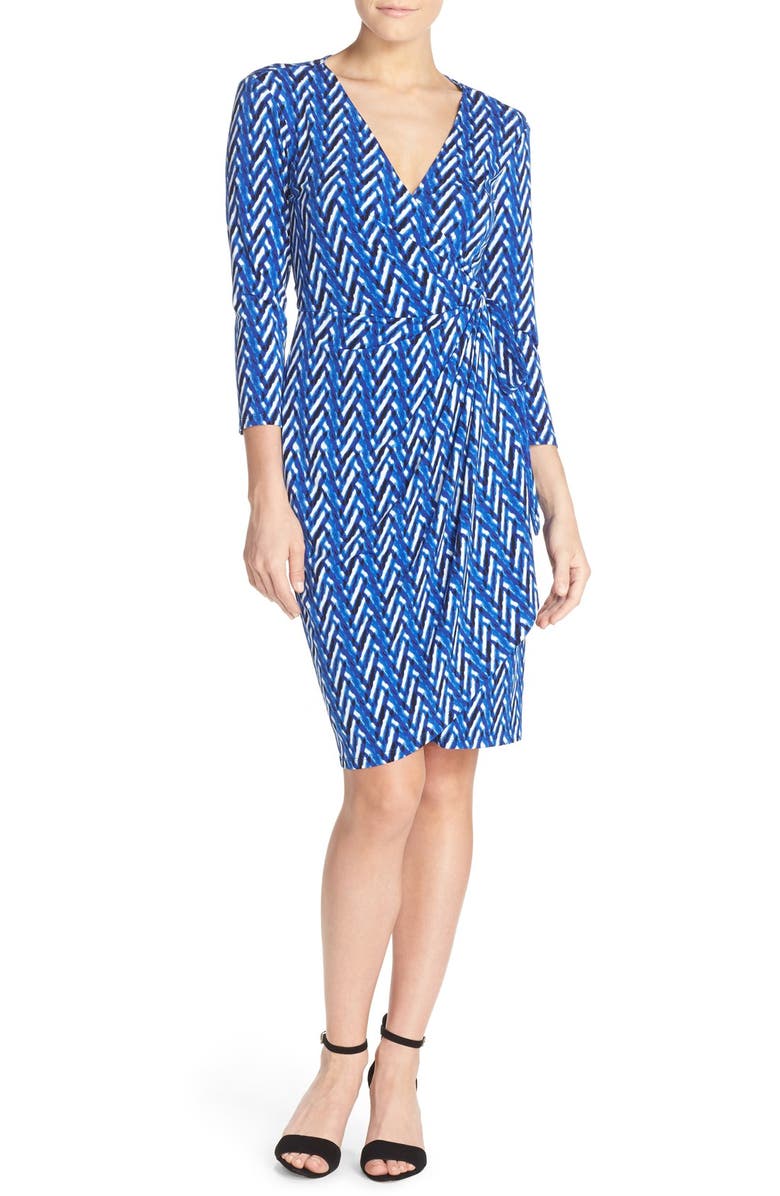 Maggy London Print Jersey Wrap Dress, Alternate, color,