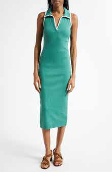 Veronica Beard Darien Stretch Cotton Midi Dress