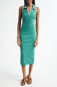 Veronica Beard Darien Stretch Cotton Midi Dress