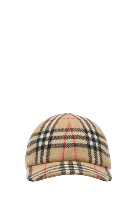 Check Wool Baseball Cap