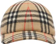 Burberry Check Wool Baseball Cap