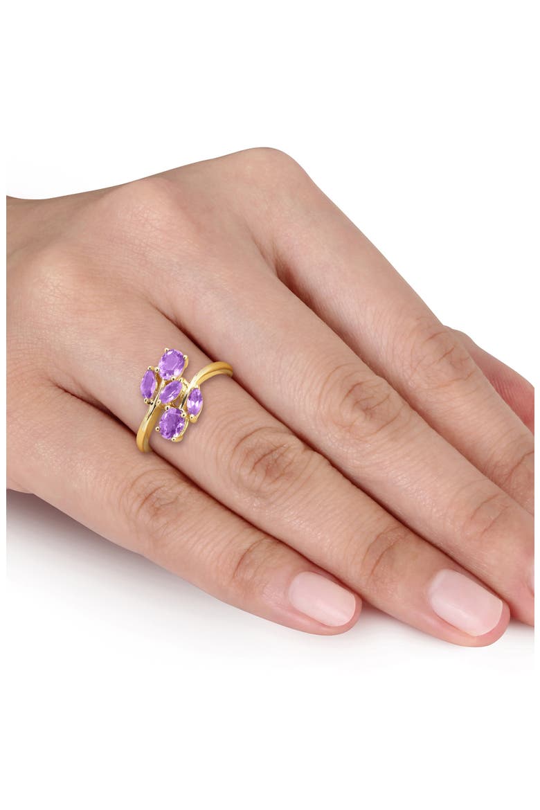Amethyst Five-Stone Bypass Ring, Alternate, color, PURPLE