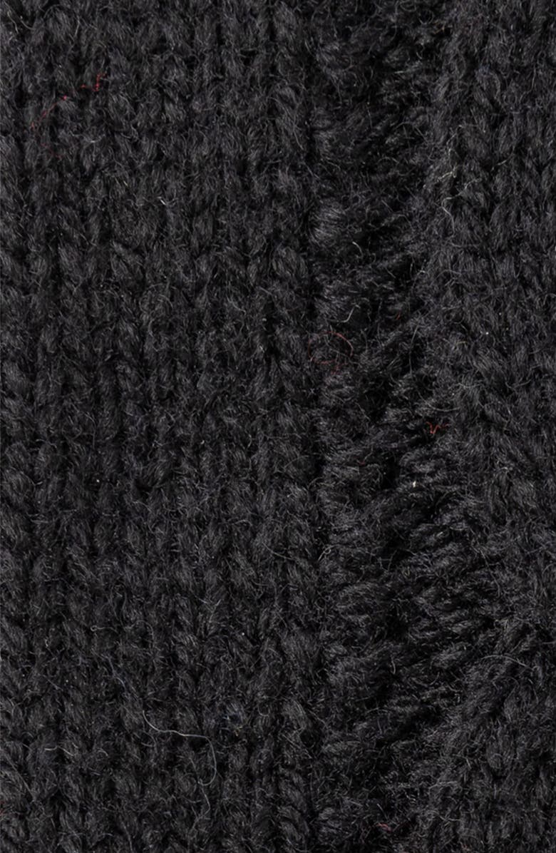 Ralph Lauren Cable Knit Pop Top Mittens, Alternate, color, Black