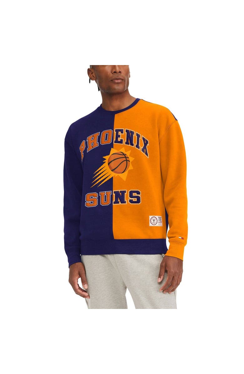 TOMMY JEANS Men's Tommy Jeans Purple/Orange Phoenix Suns Keith Split Pullover Sweatshirt, Main, color, Purple
