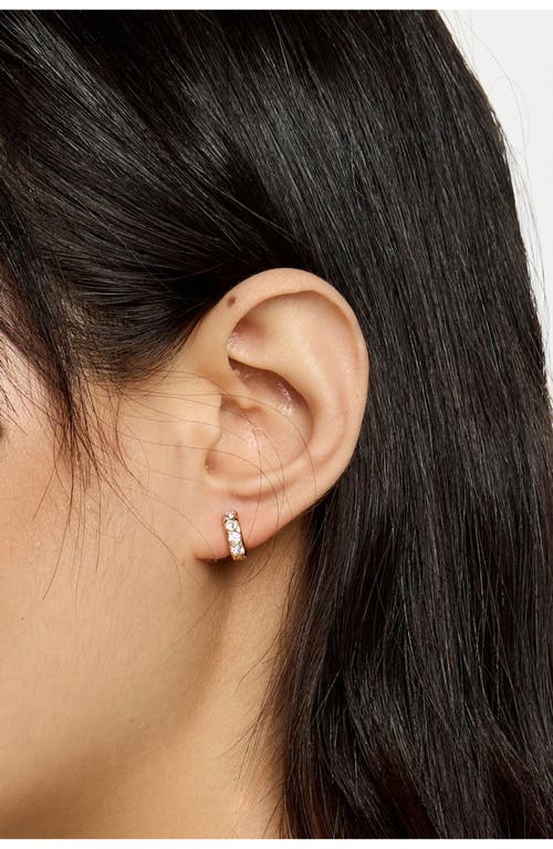 Bimba Y Lola Mini Hoop Earrings With Crystals In Gold